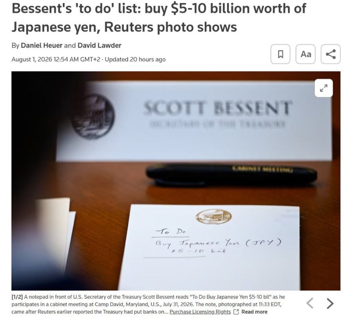 ZachRectorHQ1's tweet photo. Treasury Sec. Bessent playing his part... https://t.co/8zMLtHe8Aa
