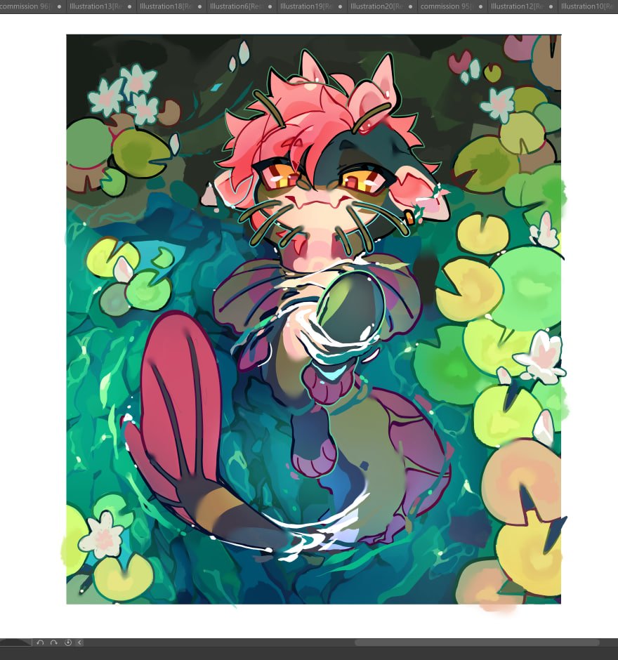 Pharancoffee's tweet photo. Chibi Scene Commission !! Water, mhh refreshing🏊‍♂️ https://t.co/ubfhXoGz5t
