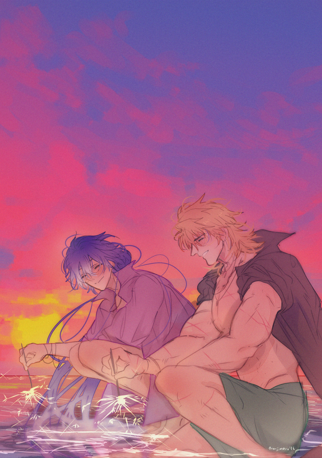 orenjimaru_2's tweet photo. #varflins #vf_moonsummer 
#团执 #团执_月夏 #ルカキリ

sunkissed skin | vacation | sunset https://t.co/p2zD7rS4vi