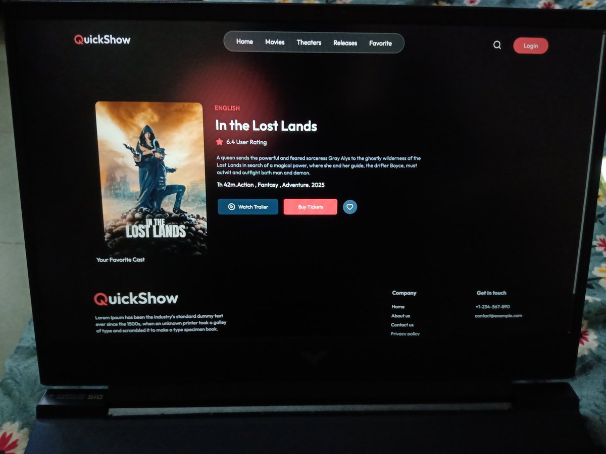 SYaramwar79677's tweet photo. After long break 🤧😭😭
Today I done little bit part of the "Quickshow" completed in that i done with the movie details and watch trailer button like button ratings and all .
Done for the day ✅✅
#QuickShow #MovieTicket #webdev https://t.co/VCiOz4oXpD