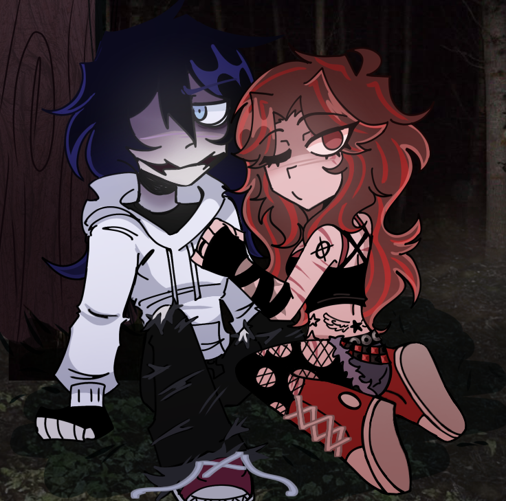 Explosivemouse_'s tweet photo. ˚˖𓍢ִ໋❀ BLOODYSTARS ⸝⸝  

Imagine walking in the forest at night and you found two killers kissing each other  

JEFF X MOLDI YWAHHHHH 

 @Just_M0ld1 

#creepypasta #fanart #jeffthekiller #bloodystars #dtiysbloodystars1k https://t.co/QbBgBObeKN