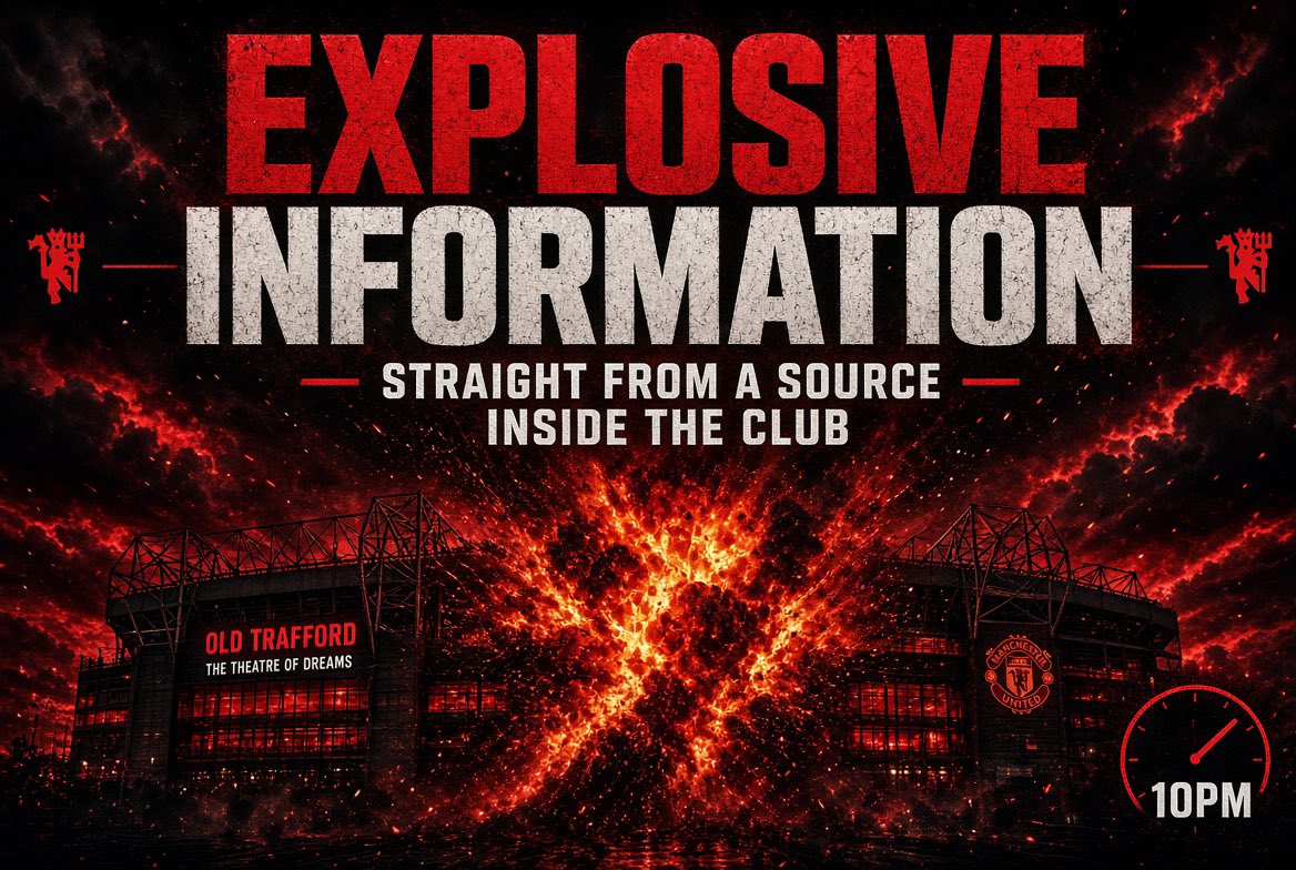 indykaila's tweet photo. 🚨 BREAKING: MASSIVE MANCHESTER UNITED NEWS DROPPING AT 10PM 🕙

We’ve got explosive information straight from a source inside the club 📞

This one’s big. Be online. Don’t miss it 💣 https://t.co/qdewMGCTr3