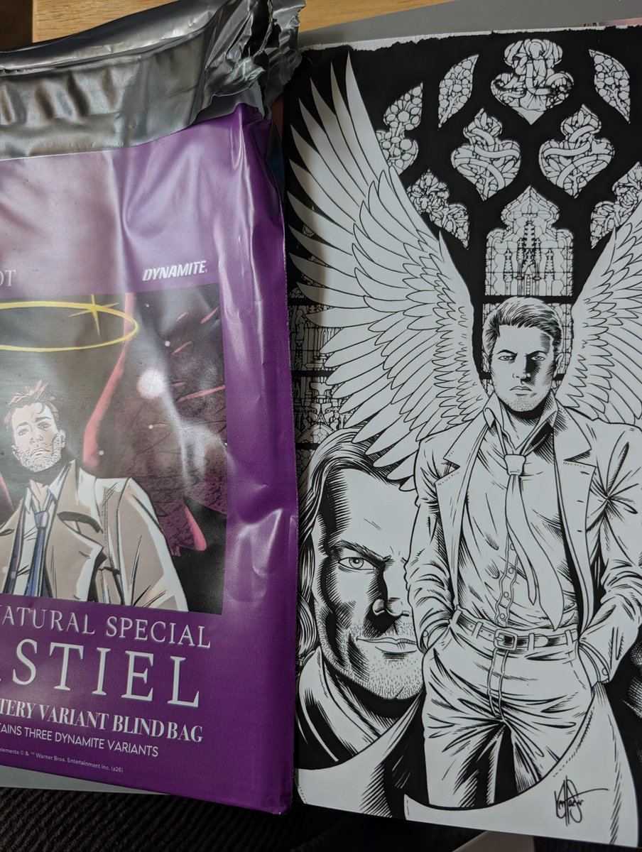 nom0782's tweet photo. Might want to rethink the bags for blind bags. The first book in the bag was stuck on the adhesive. Still a dope cover though 
@DynamiteComics https://t.co/J5NJ0kDkKY