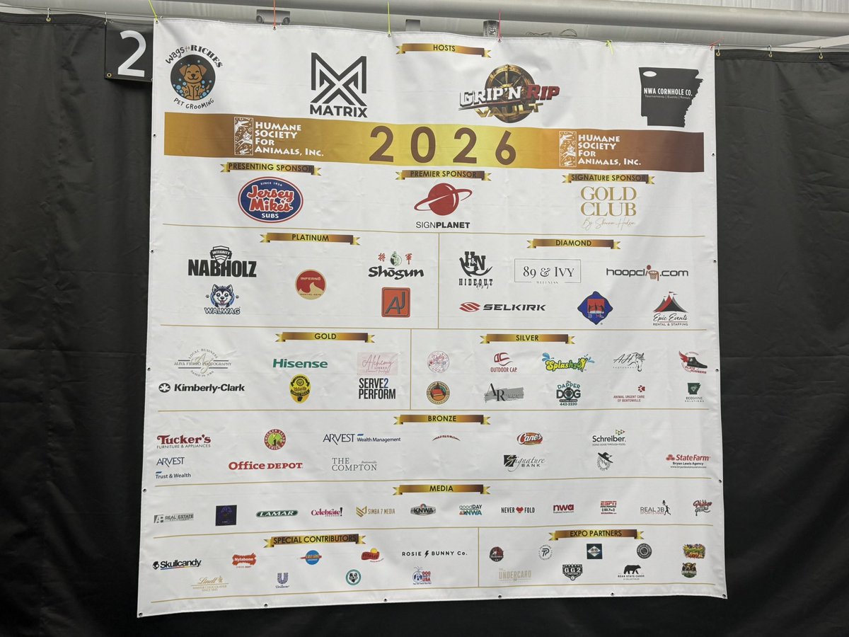 RealJBSportsMan's tweet photo. Proud to sponsor the 5th annual Wags ‘N Bags Event—supporting the Humane Society for Animals in Rogers! #NWA https://t.co/isGy3cqbbs
