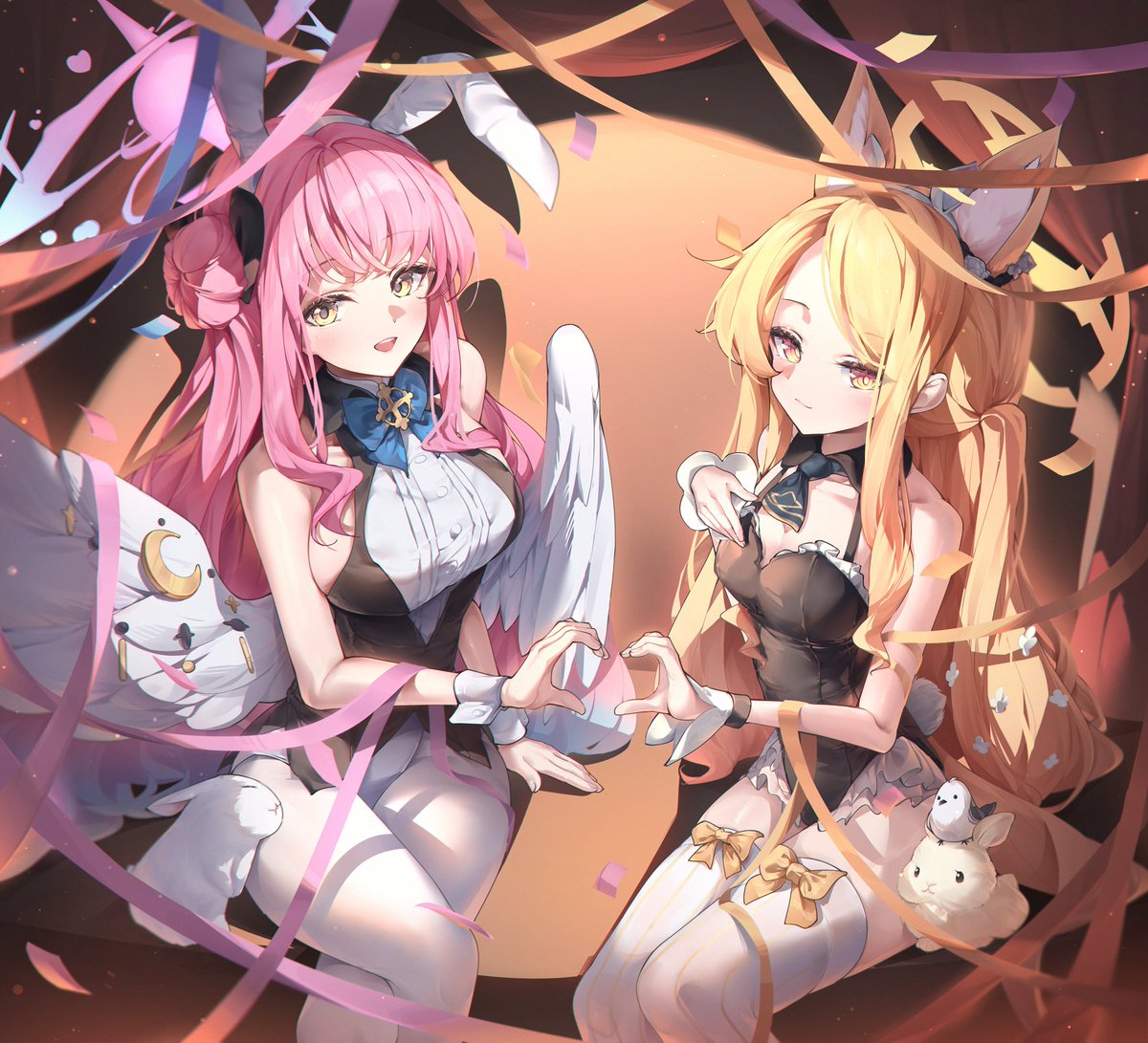 SillyAngelMika's tweet photo. Serving as bunny girls with Seia-chan~. Look forward to the tea party's exclusive service♡. https://t.co/dr3G23dSb0