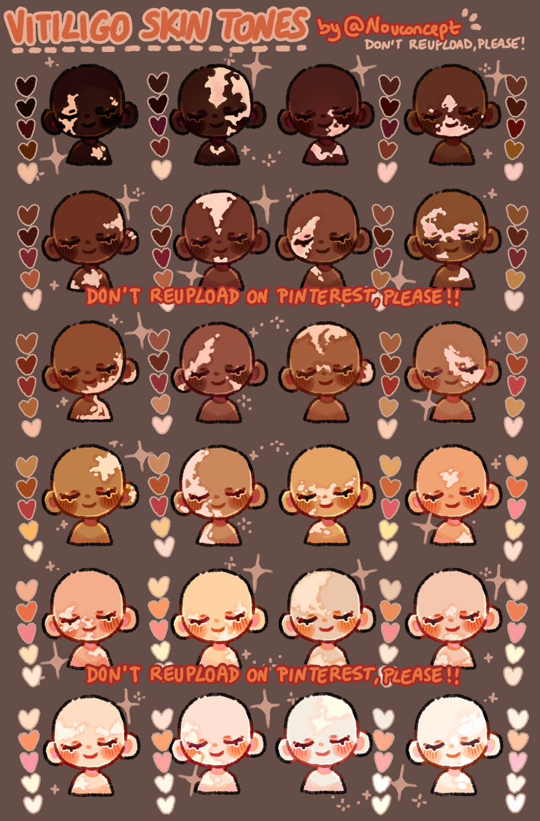 nouconcept's tweet photo. So I did a full vitiligo set for all my skin tones made so far! ✨🎨

fantasy next 👁️👁️ https://t.co/91rVZLTMR1