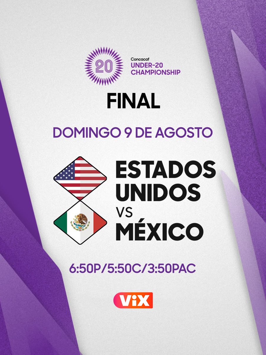 ViXDeportes's tweet photo. 😉⚽️💥 México va por la última batalla de un torneo que quiere terminar en grande
🇲🇽 @miseleccionmx enfrenta a 🇺🇸 Estados Unidos por el campeonato del #ConcacafSub20
🏆Todo sucede en @VIX📲🇺🇸 https://t.co/tiVDfE1CaH https://t.co/HEaCbKHmOl