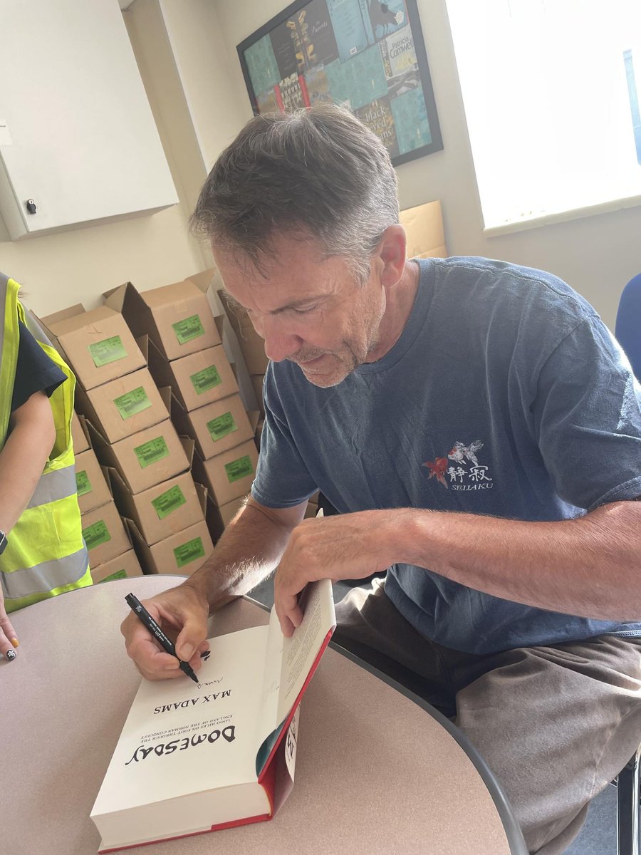 HoZ_Books's tweet photo. #MaxAdams signs copies of his latest book #Domesday, 1,000 miles on foot through the England of the Norman Conquest.
Publishing 3rd September to coincide with the Bayeux Tapestry's arrival in the UK.
Pre-order now: https://t.co/RUurwY1Ay8 https://t.co/LfHMoiGdx1