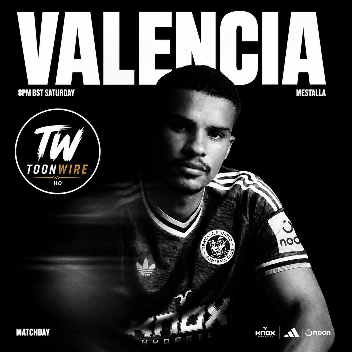 ToonWireHQ's tweet photo. 🇪🇸 NEW ERA. NEW BOSS. NEW CAPTAIN

Tonight at Mestalla marks Matthias Jaissle’s first game in charge of Newcastle United 🖤🤍

And for the first time, Malick Thiaw wears the armband

A new chapter begins. Let’s make it a winning one! ⚫️⚪️

HOWAY THE LADS! 🖤🤍

#NUFC #toonwirehq https://t.co/lJuWylkxPs