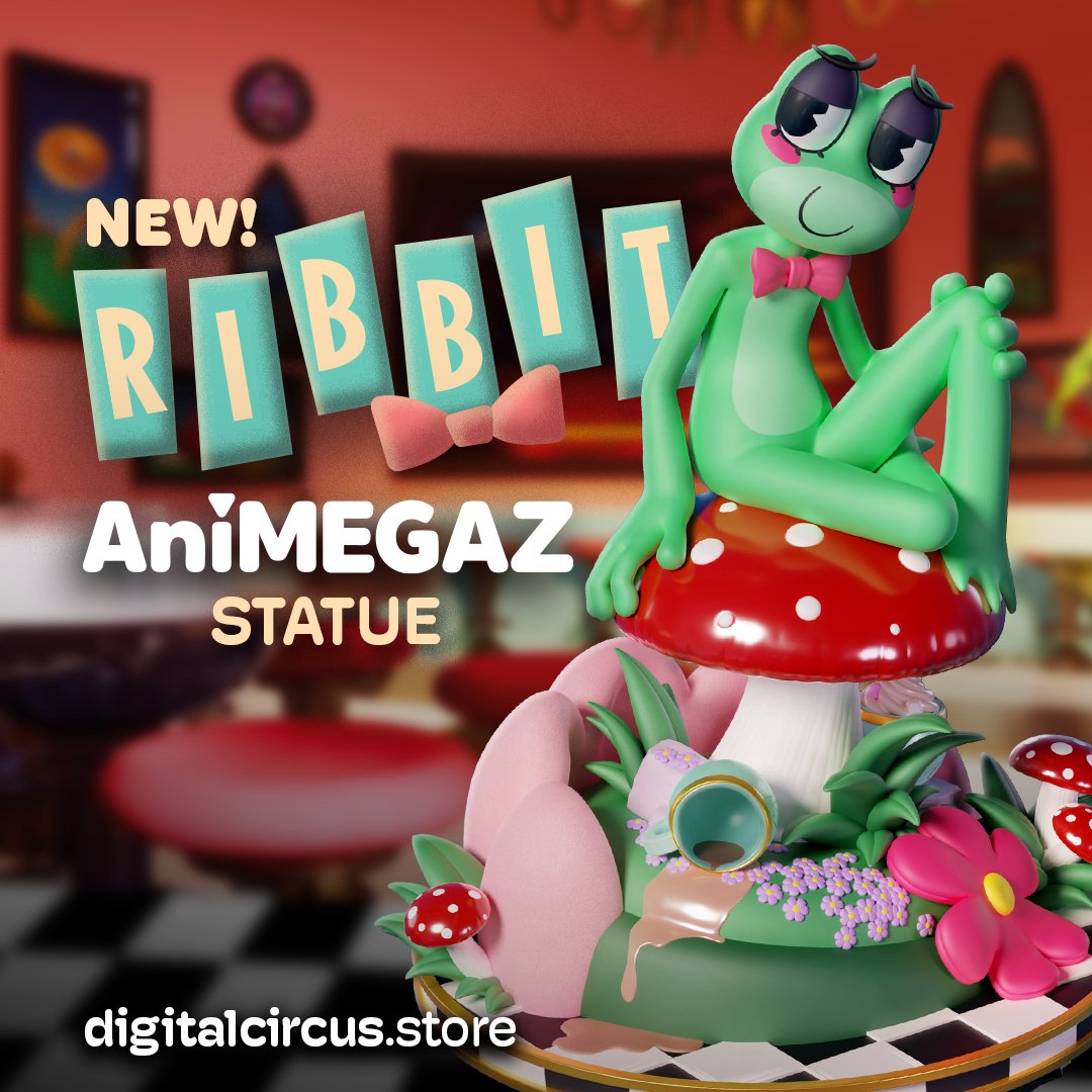 glitch_prod's tweet photo. Reminisce about the amazing simpler times with the new Digital Friends collection! Jax as Ribbit plushie🎀 , very important character Animiniz figurines, Kaufmo &amp; Ribbit keychains, pins and more! https://t.co/BK2KQOtyu3