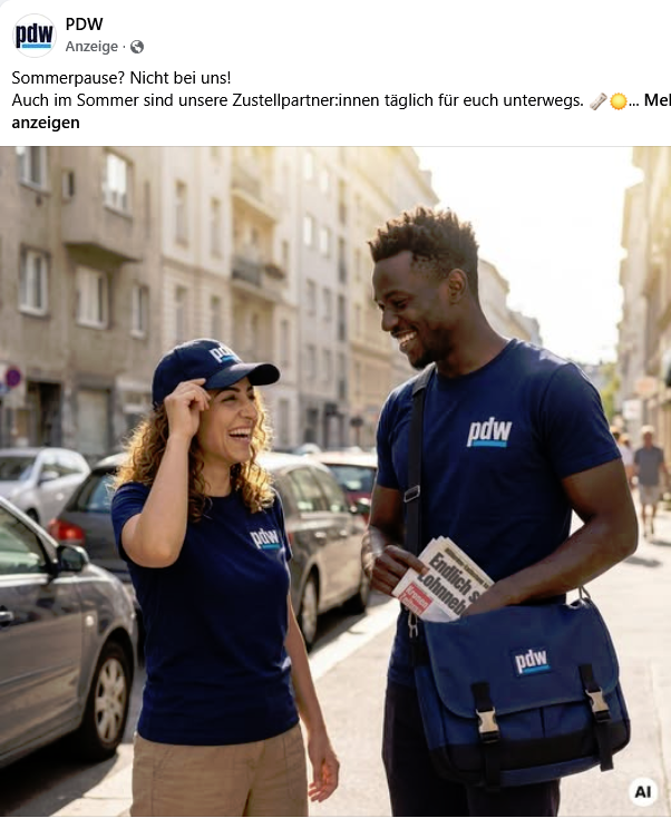 Suzimiya's tweet photo. #Anzeige PDW: #Sommerpause? Nicht bei uns! ..."
Es sind ja nur Zeitungsausträger. 😚 #Vielfalt 🏳️🌈
Jetzt stelle ich mir vor, wie die AfD- /FPÖ Faschisten jetzt Schnappatmung bekommen 🤣.
Danke #PDW ♥ für diese Anzeige #Fb 👍 https://t.co/OLpiz2YHQf