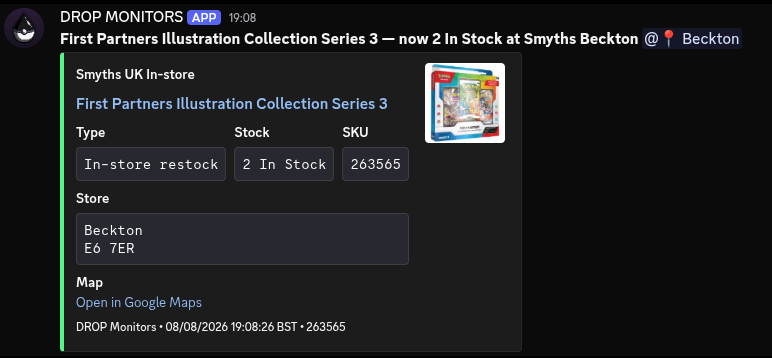 dropalertsuk's tweet photo. Evening everyone :)

Hope you're all having a good weekend!

Just a quick reminder for those who missed out on First Partners Series 3, we still have some stock showing up at select Smyths stores and should see more restocks next week. 

Fingers crossed🤞you all manage to get one :)
