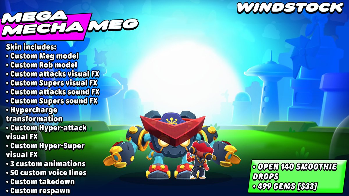Dgreegd's tweet photo. Mega Mecha Meg graphic!
Might be the only graphic that I make for this skin set, because this is the only skin I'm excited about. The skin is kinda peak. 10/10
#BrawlStars #BrawlStarsMeg #Windstock #RamenRebellion https://t.co/tbAXblJekY