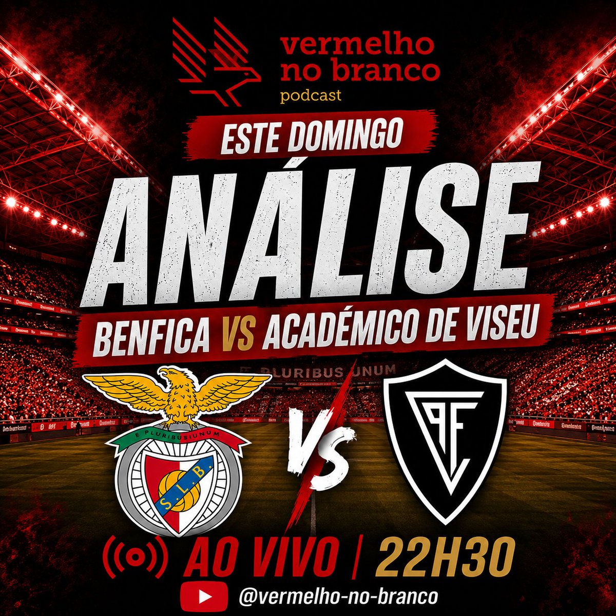 vermelhonbranco's tweet photo. 🔴🔥 COMEÇA A LUTA PELO CAMPEONATO!

Benfica 🆚 Académico de Viseu, na 1.ª jornada.

Depois das primeiras noites europeias, chega a estreia na Liga.

🎙️ E o Vermelho no Branco está de volta.

ESTE DOMINGO | 22H30 | AO VIVO ▶️ 

YouTube: @vermelho-no-branco https://t.co/6zHKNnYazA