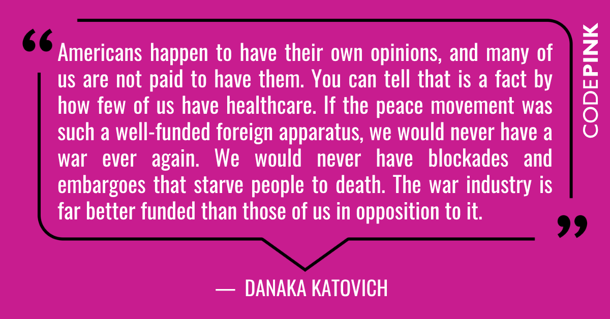 codepink's tweet photo. This week, CODEPINK activists:
☮️ Toured communities to expose the links between ICE & the arms industry in Vermont
☮️ Called out the Pentagon budget's disastrous impacts on Hawai'i
☮️ Asked CNN to keep pushing the Pentagon for transparency on its war crimes
& much more!

Check it out:
https://t.co/goDxtKucLJ