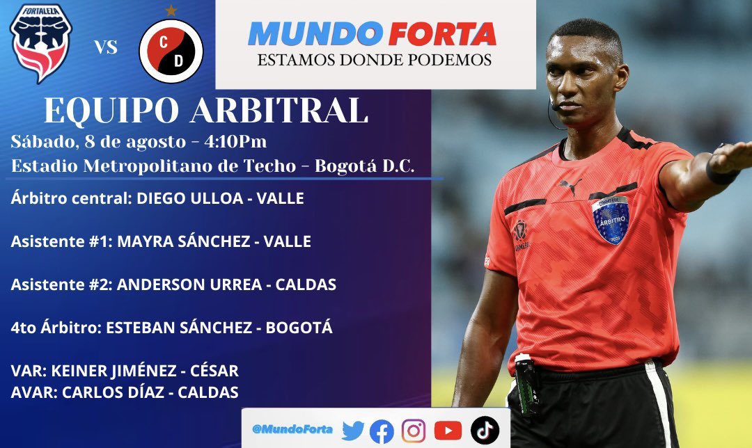 MundoForta's tweet photo. #ARBITROS Diego Ulloa (Valle) será el árbitro central del partido: Fortaleza FC Vs Cúcuta Deportivo por la cuarta fecha de la Liga BetPlay 2026 - ll. 🔵🔴⚽️🔴⚫️
#LaPreviaConMundoForta
#VamosPorLaPrimera
#EstamosDondePodemos https://t.co/zeYrrMgyFm