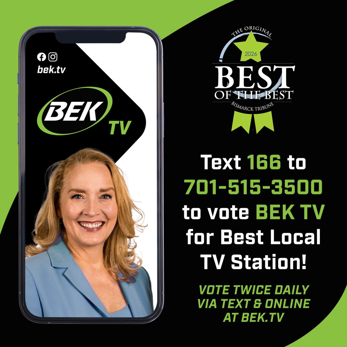 LOA_View's tweet photo. Like your only local unscripted and uncensored, local TV network? Make us a 7x winner!
β
Visit bek.https://t.co/zBMHMar4fn
β
Vote twice daily in EACH category.
β
Vote once by text and once online.
#BestOfTheBest #BEKTV #VoteBEKTV https://t.co/iqnSuQfPm3