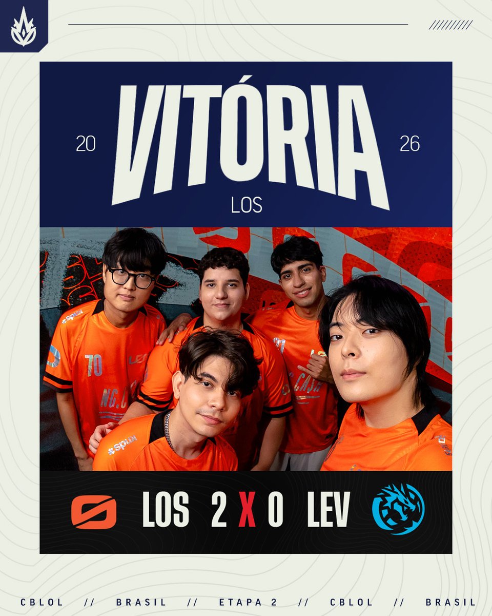 CBLOL's tweet photo. ANDOU NA PRANCHA… cuidado que a @losgrandesgg vai te pegar! 🫵

A Onda Laranja reafirma o favoritismo, supera a LEV e se mantém no TOPO da tabela do #CBLOL! https://t.co/3nwjkdHbNS