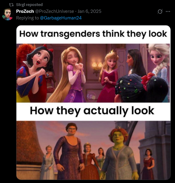 LowerLeft_'s tweet photo. @iStrgIl @ladyMariaDust @cihywastaken @melpotsnpans HALT!
before you interact with this sexist joke, know that this person is also transphobic. https://t.co/YuS9B4kK77