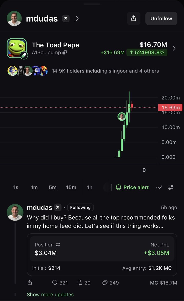 ieatjeets's tweet photo. bro is up $3 million on a $200 buy. https://t.co/OZdeudteMy