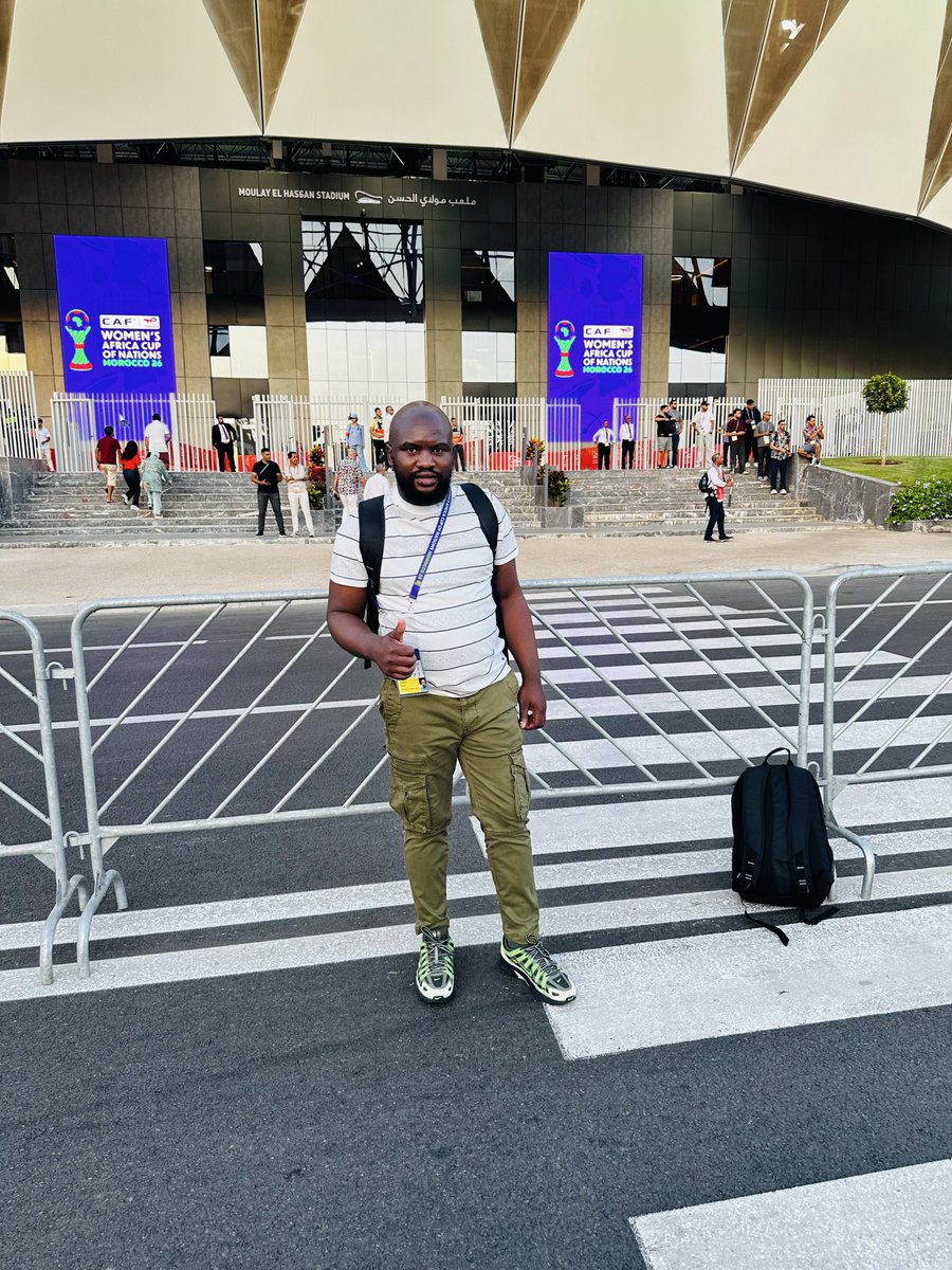 Mihlalibaleka's tweet photo. The scenes around and inside the Moulay El Hassan Stadium here in Rabat, as @Banyana_Banyana edge closer to kick-off of their crucial Wafcon quarter-final clash against hosts @AtlasLionesses_ 
#NtswempuNamanje https://t.co/06JfjXlprh