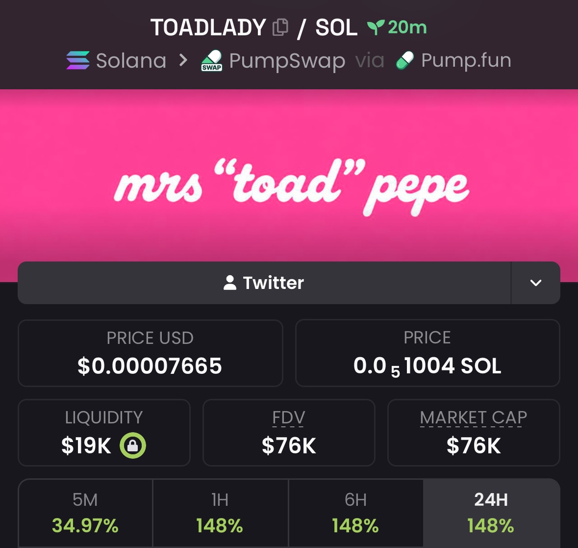SovereignMeme4's tweet photo. Gave $TOADLADY to the community at $76k market cap.

CA 3BtjGxurkvMVe6sosa93dw4WQ2j9e2cWKDu8nXbxpump

Join my TG for more calls. https://t.co/yHNwaa8nRh