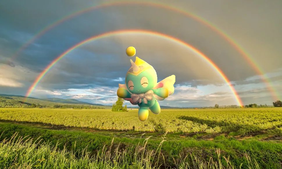 BlEp_CrEaTuRa's tweet photo. [ Ever wanted to interact with a Winged Unicorn costumed Chao while also looking at a double rainbow?

Now you can! In this interaction bait! ] https://t.co/PlTXFjp8tw