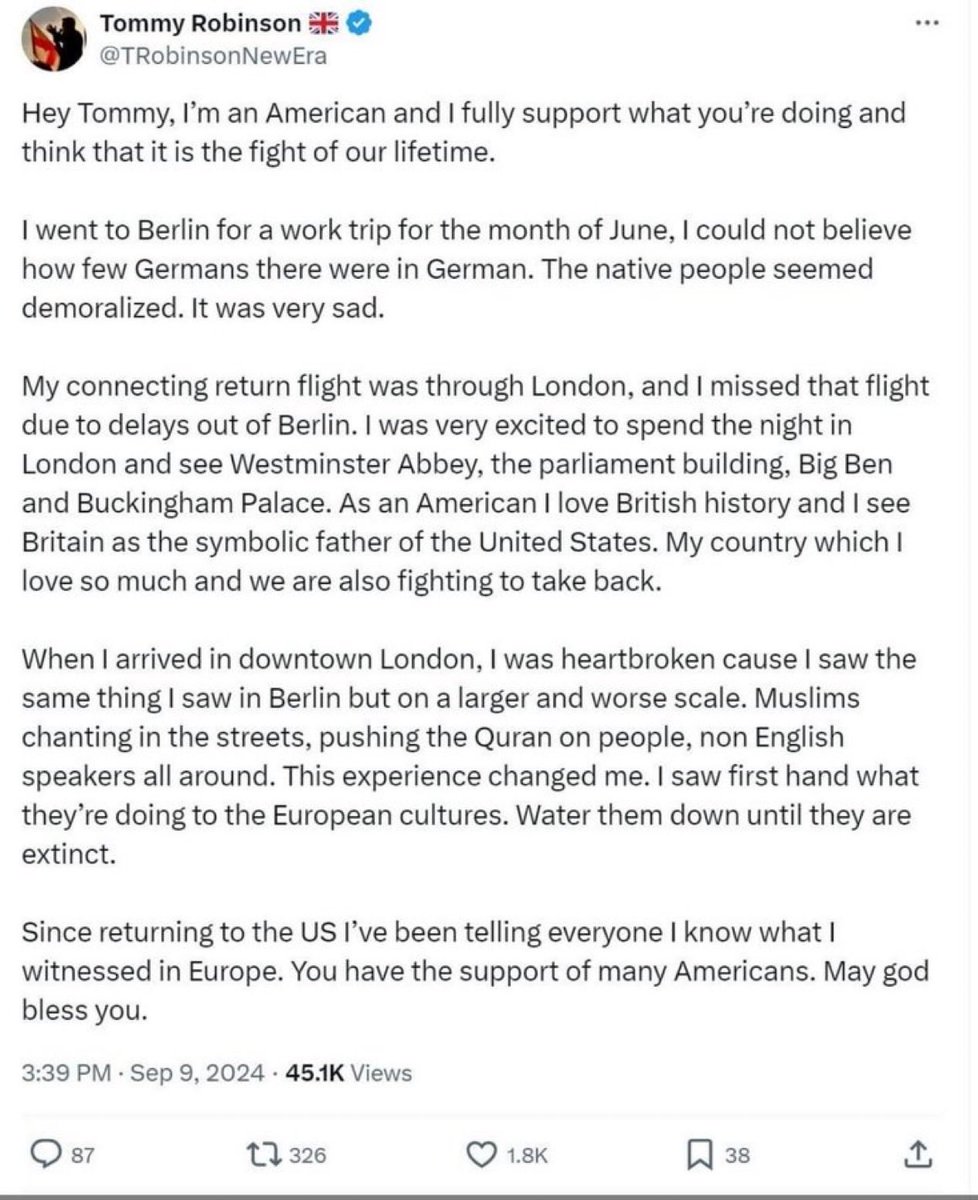 sneako's tweet photo. 🚨 Tommy “White Powder” Robinson forgot to switch accounts to tweet a letter of admiration to himself. https://t.co/brfpd0rwxd