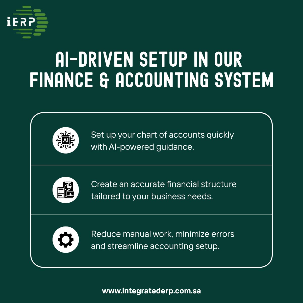 ierpofficial's tweet photo. Finance & accounting system with intelligent AI capabilities.
Visit https://t.co/DBrmcKEyHf or contact us at info@integratederp.com.sa | +966 59 491 4114 to get started.
#FinanceAndAccounting #ArtificialIntelligence #ERP #IERP https://t.co/aHdXvXhndI