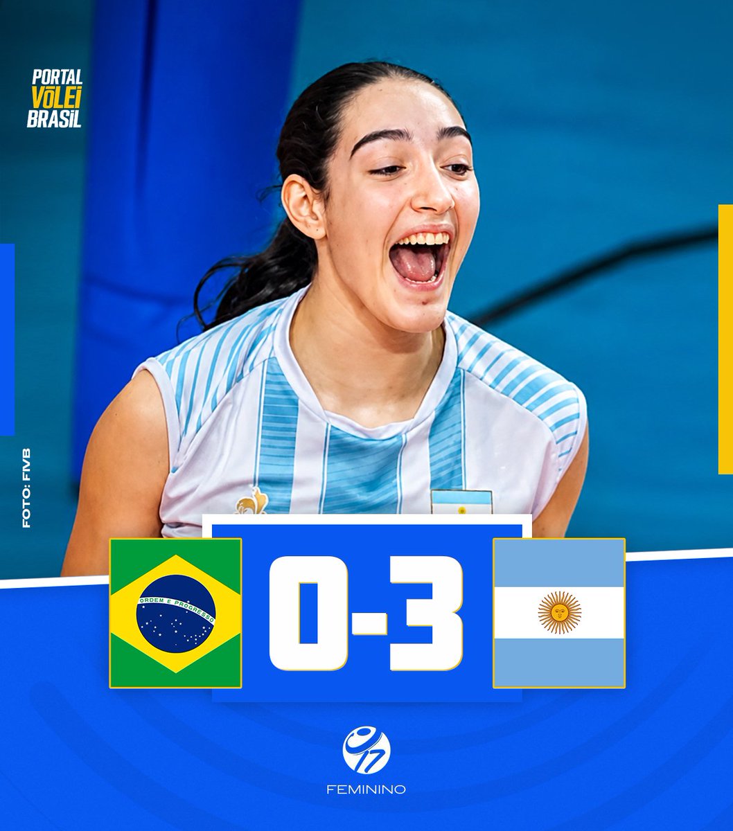 portal_volei's tweet photo. ✅ FIM DE JOGO!

🏐 🇧🇷 BRASIL 0x3 ARGENTINA 🇦🇷 
➡️ (17x25, 19x25, 20x25)
🏆 Mundial Feminino Sub-17 | Rodada 03 | Fase Classificatória https://t.co/UVvvJ6RjbU