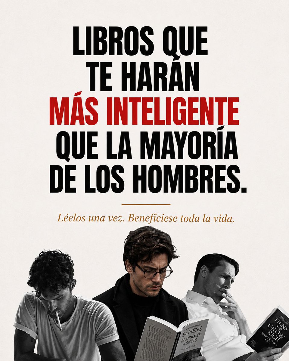 ElArteDeLaVidaX's tweet photo. LIBROS que te harán MÁS INTELIGENTE que la mayoría de los hombres.

No necesitas leer 50 libros al año.

Necesitas leer los libros correctos.

(Guarda esta lista): https://t.co/8SbXe2kil6