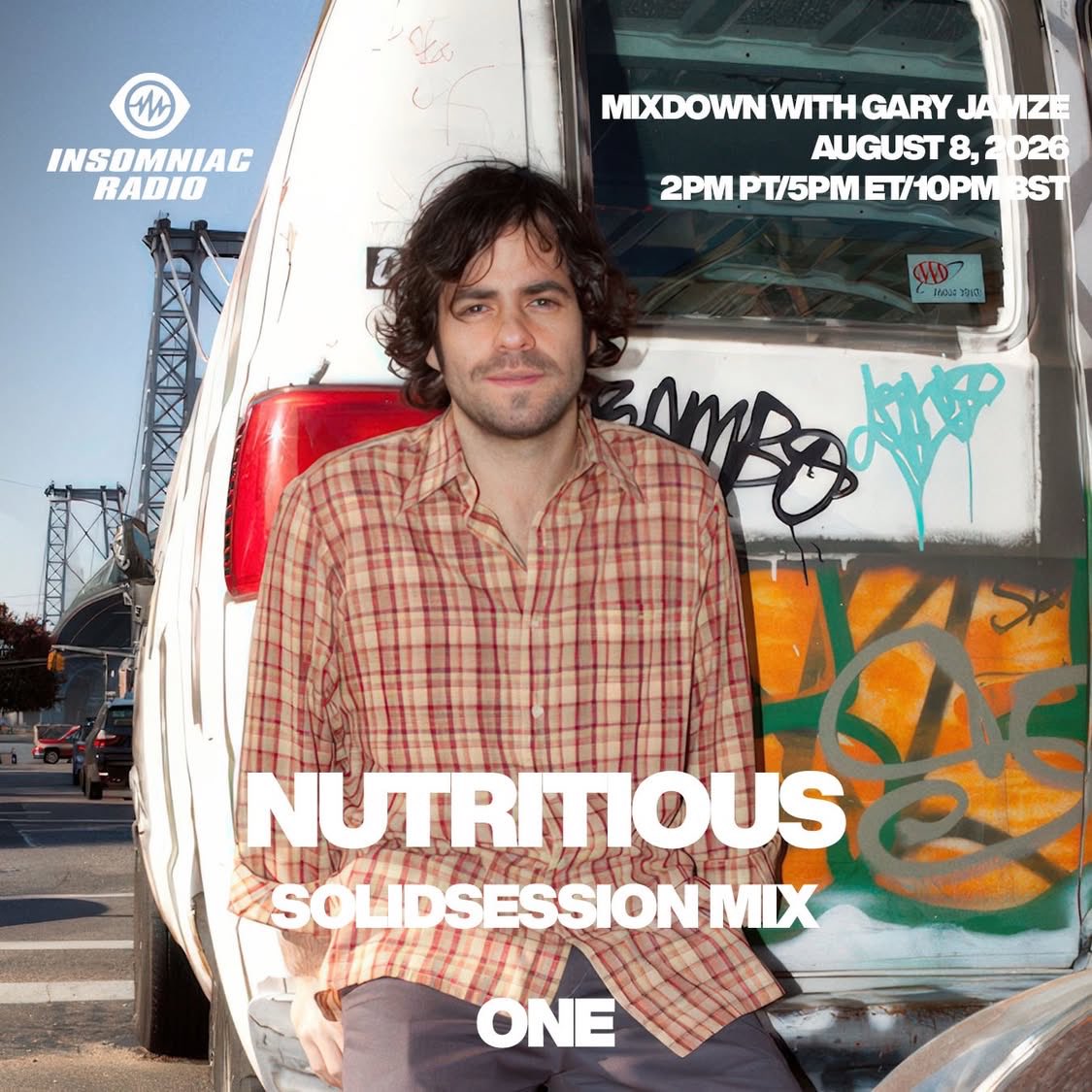 djnutritious's tweet photo. Going live with @garyjamze on his @insomniacradio ONE show today at 5pm ET to celebrate the premiere of my new album Solarmaxxing. Join us for a special set from me at the top of the hour + cameos by @chusceballos @djmarcolys and more… https://t.co/6JIHAVnrWO