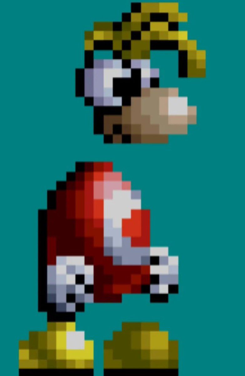 Lordzero's tweet photo. @danielNubeMain @SaladaFlores69 Essa imagem tem os sprites do Rayman na versão de SNES está bem avançada sendo diferente do protótipo 

Era algo temporário até os novos sprites ficarem prontos na versão de Atari Jaguar. https://t.co/mkulJODmWK