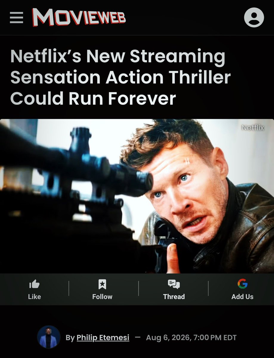 CollinsChadM's tweet photo. Here, here 👏
SNIPER: NO NATION 🎯
via MovieWeb
https://t.co/Cyal98KTMR
#action #actionmovies #actionmovie #actionfilm #actionfilms #sniper https://t.co/02cyl7ggrc