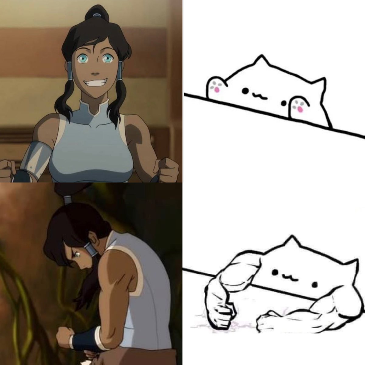 gagesato's tweet photo. Two sides of Korra 

Her happy and excited side vs. her muscular, strong side. 

Just wanted to bring this back again. https://t.co/QZLiOkflvu