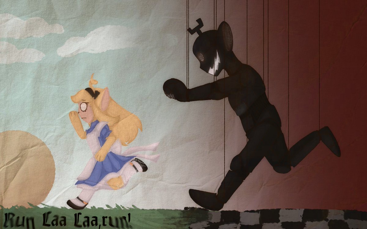 Excuzemewhat's tweet photo. Run Laa Laa, run!

#Slendytubbies #shadow #LaaLaa #Teletubbies 
#AliceinWonderland https://t.co/PK3i5zwEWW