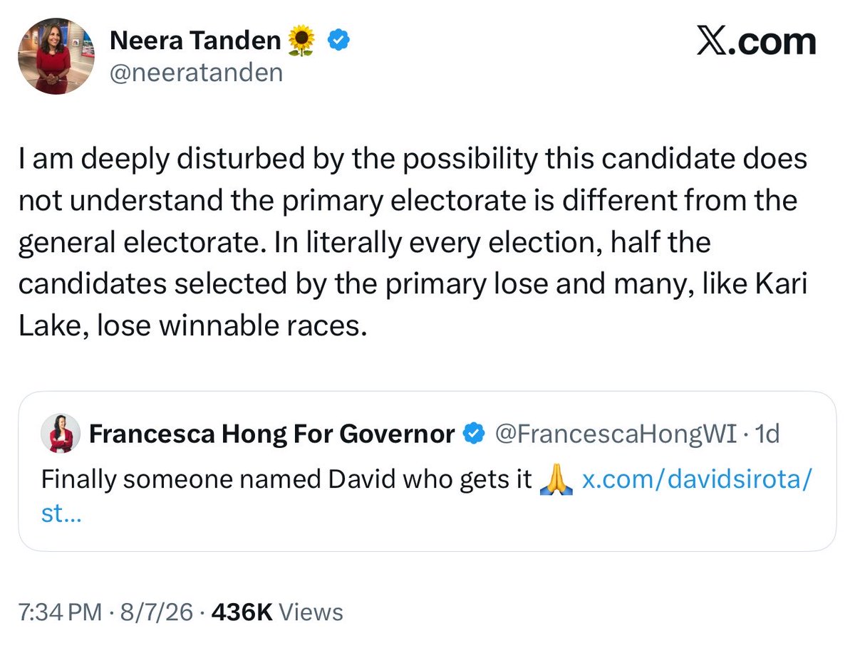 vodkasnowflake's tweet photo. the head of the most “progressive” think tank for the Democratic Party has spent the last 24 hours trashing the likely Democratic nominee for governor of a midwest swing state, if you’re curious about the priorities from the moderates in the party https://t.co/oCFCP1hvFk