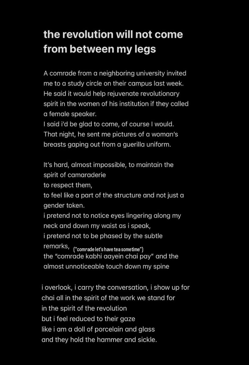 icuyell's tweet photo. i think the tl should read this piece a female comrade wrote https://t.co/RypyHtmzxR