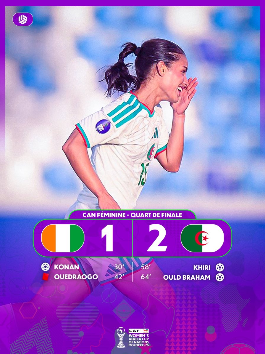 i_ali92z's tweet photo. Bravo à nos féminine qui s’impose sur le score de 2-1 face à la Côte d’Ivoire 

Et  qui se qualifie pour les 1/2 finale de la CAN et pour la coupe du monde fière de vous 🇩🇿💚👏🏽 

Nos féminine affronteront le vainqueur du match Malawi-ghana réponse demain à 22h https://t.co/HQTxaoCfaR