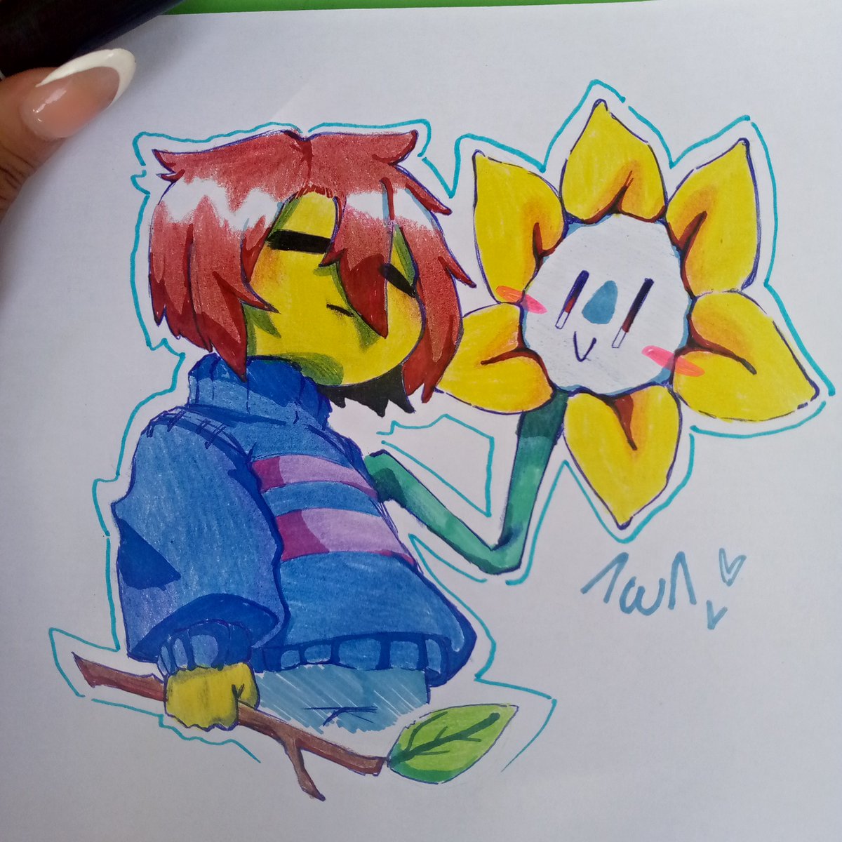 MMizuko89872's tweet photo. Frisk y flowey 
#undertale
#frisk
#flowey
#fanart https://t.co/vhHlhsoUqI