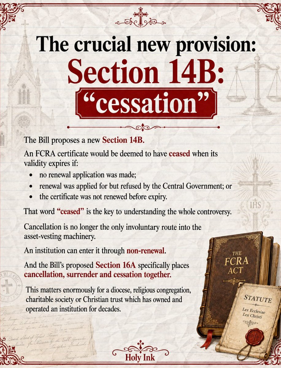 Victoryvox's tweet photo. Enter #Section14B: "Cessation". A simple administrative refusal, non-renewal, or delay now triggers complete asset loss. Decades of selfless community service and trust assets can be wiped away overnight through weaponized bureaucratic red tape!
#Cronyism https://t.co/0YFCeu4150