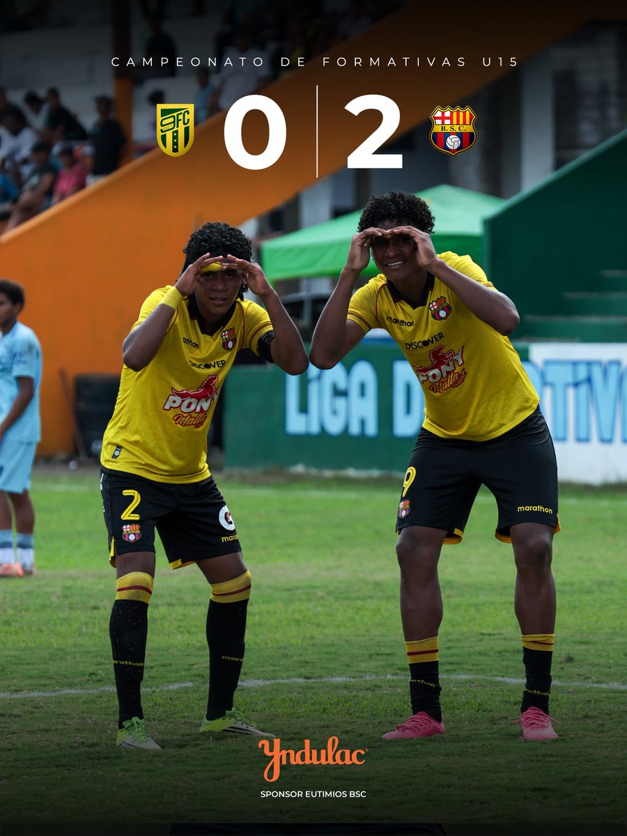 BSCEutimios's tweet photo. #U15 | Triunfo de visitante 👊🏻

Con goles de Galo Corozo y Kendry Angulo, nuestros Eutimios U15 vencieron 2-0 a 9 de Octubre por la fecha 7 del Campeonato Nacional.

#BarcelonaMiPasión https://t.co/VItdBmFGR6