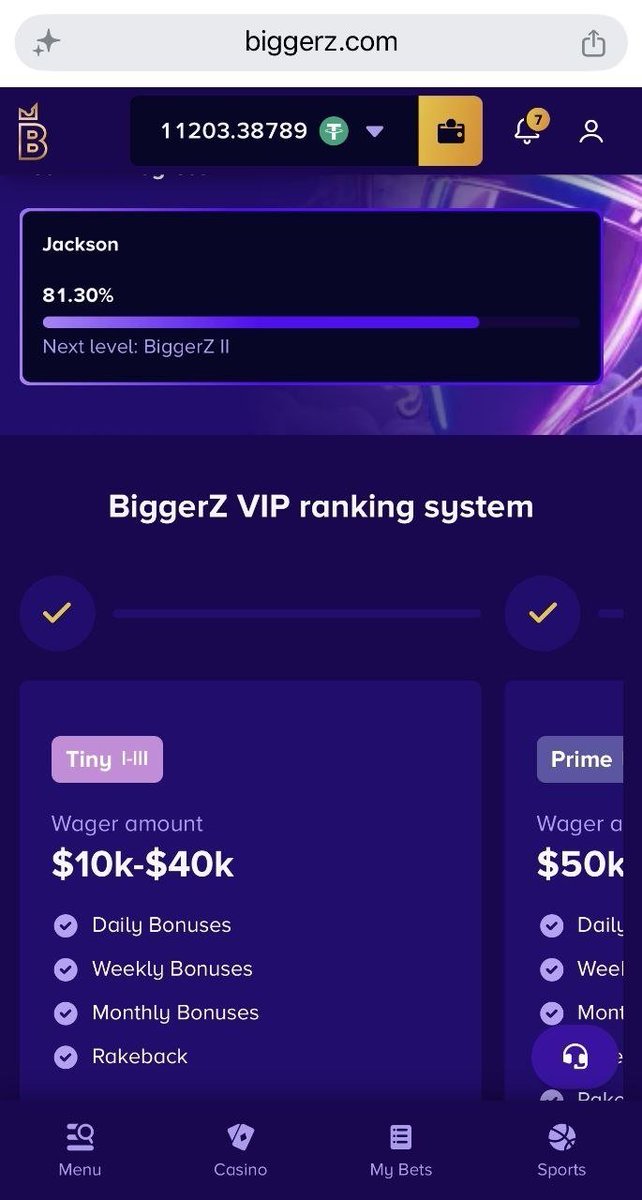 CryptoAlertCo's tweet photo. Level up, now im here and don't waste my time with Roobet, BiggerZ is fun bro https://t.co/6lXZceCMVf