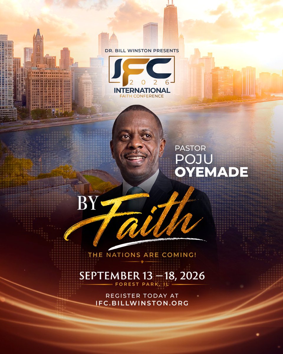 DrBillWinston's tweet photo. We’re excited to welcome @PastorPoju Oyemade, Senior Pastor and Founder of The Covenant Nation in Lagos, Nigeria. Pastor Poju brings a powerful global voice to this year’s conference, September 13 – 18, 2026!

#ByFaith #TheNationsAreComing #BWMIFC26
https://t.co/GiyGD8qdmc https://t.co/CSGJI4g5sj