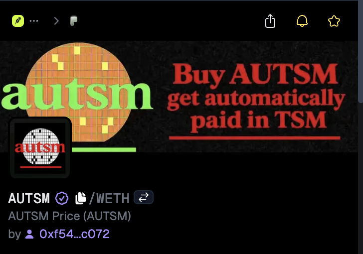 AutomatedTSM's tweet photo. Thanks @GeckoTerminal for updating $AUTSM https://t.co/shdpP1TwiR
