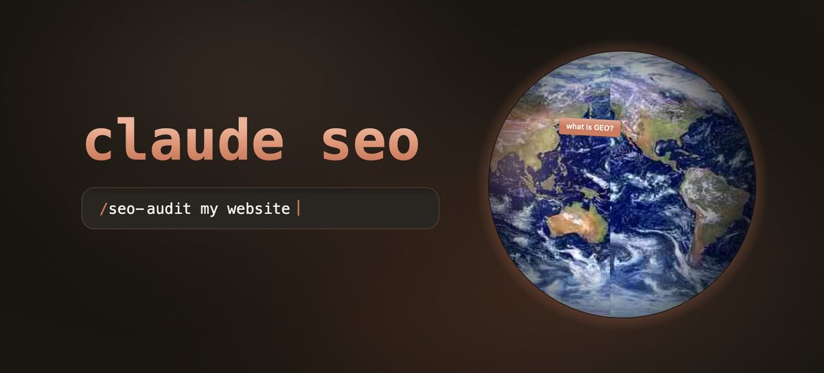 REMIX_KSA's tweet photo. 🔥 تخيل تعطي Claude موقعك… ويبدأ يشتغل عليه كأنه فريق SEO كامل!

ريبو Claude SEO يجمع عشرات الـ Skills والـ AI Agents لتحليل الـ Technical SEO، المحتوى، Schema، المنافسين وتهيئة موقعك لمحركات البحث والـ AI 🤖📈

مشروع مفتوح المصدر ويستحق التجربة 👇
https://t.co/vey3OuGTUy https://t.co/5erw3ffs5p
