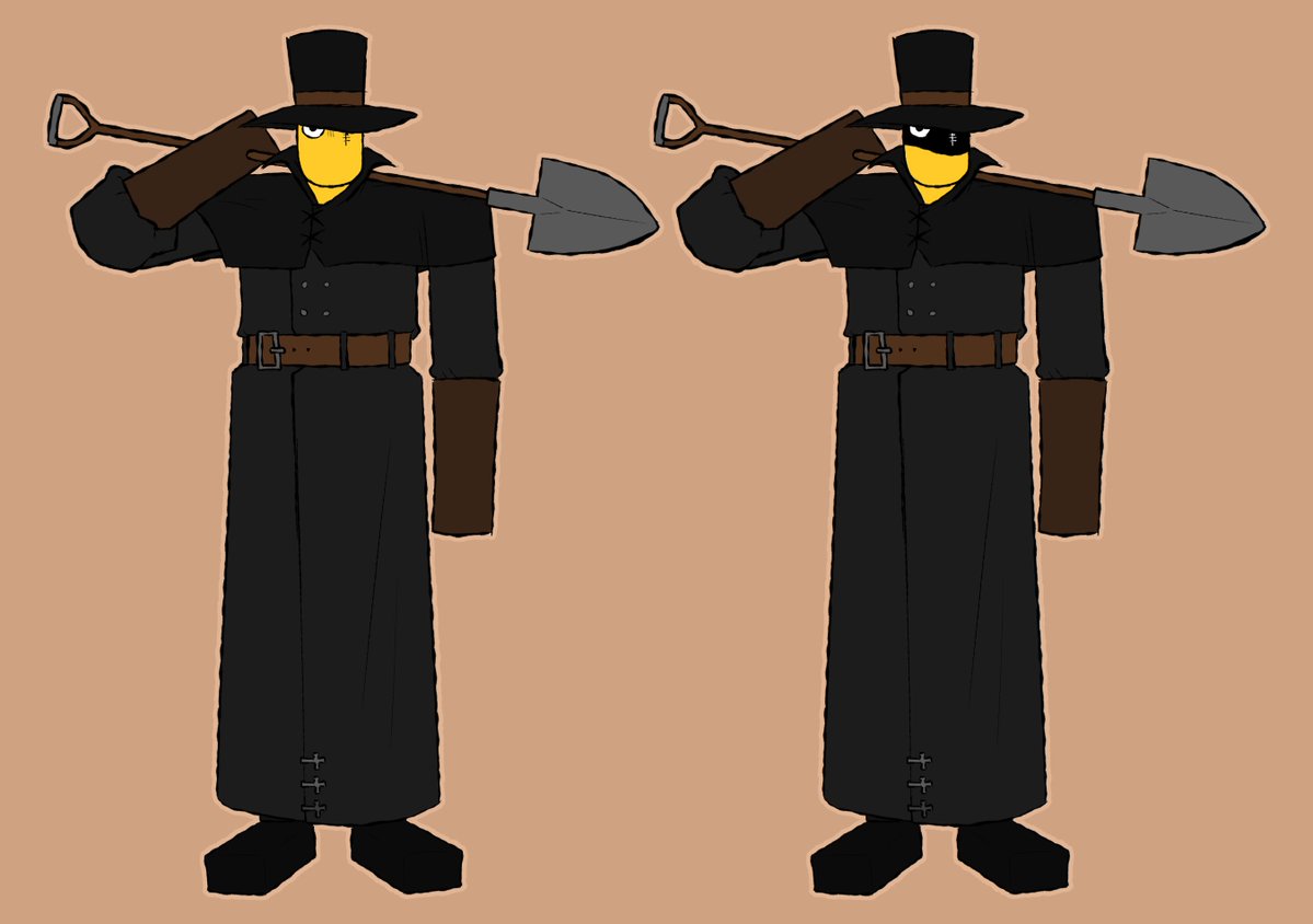 Oschanoa's tweet photo. I FINALLY got around to making them. Say hi to Gravedigger / Gravekeeper #constructionroblox #robloxconstruction #oc https://t.co/D9NNsa3bSh