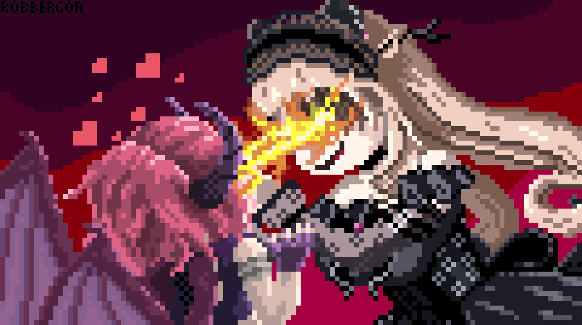 ROBBERGON's tweet photo. Grape loves Goth Nimi.

(With 2 alts) May chaos take the world!
#nimagery #grapefulart https://t.co/t7SRCsU8da