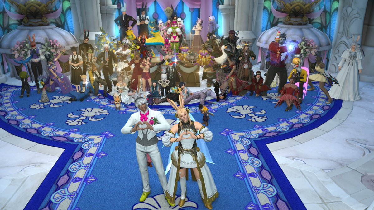 lapindalunaire's tweet photo. got married in the game again (to my beloved Loppy again, of course)! thank you for ALL THESE PEOPLE that came omg. love you all!!! https://t.co/aoudfjgZkD