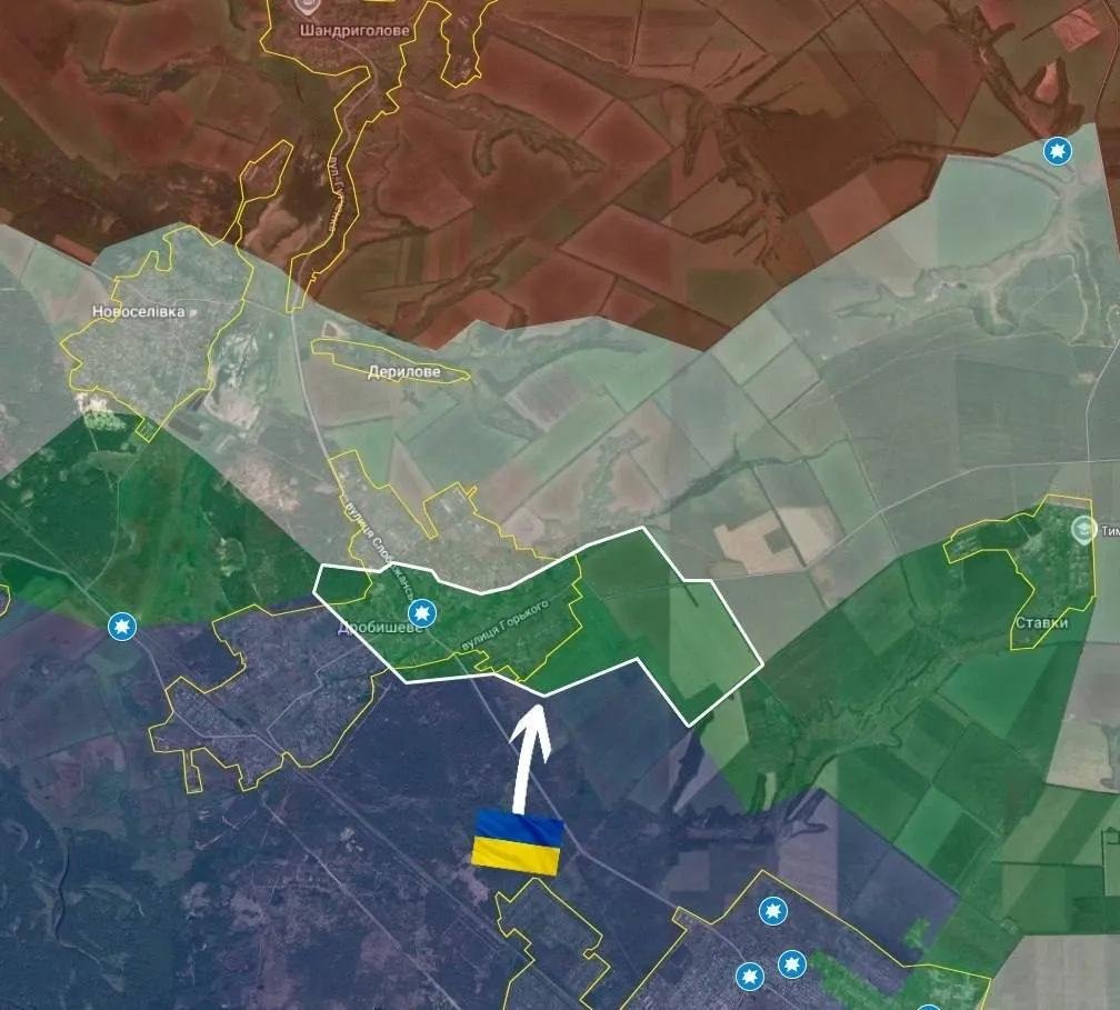 Ukrainene's tweet photo. HUGE NEWS! 🇺🇦 

The Armed Forces of Ukraine have officially liberated the center of Drobysheve in the Lyman direction. Our heroes continue to push forward!
Show them some love—they’ve earned it! 💪🔥 https://t.co/i3nsaqRRcl